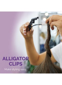 Curl Keeper Alligator Clips For Hair Styling 4 Clips Strong Grip & No Slip Plastic Alligator Hair Clips For Styling & Sectioning For Women Salon Gator Clips For All Hair Types Heavy & Wet Hair  - Image 5