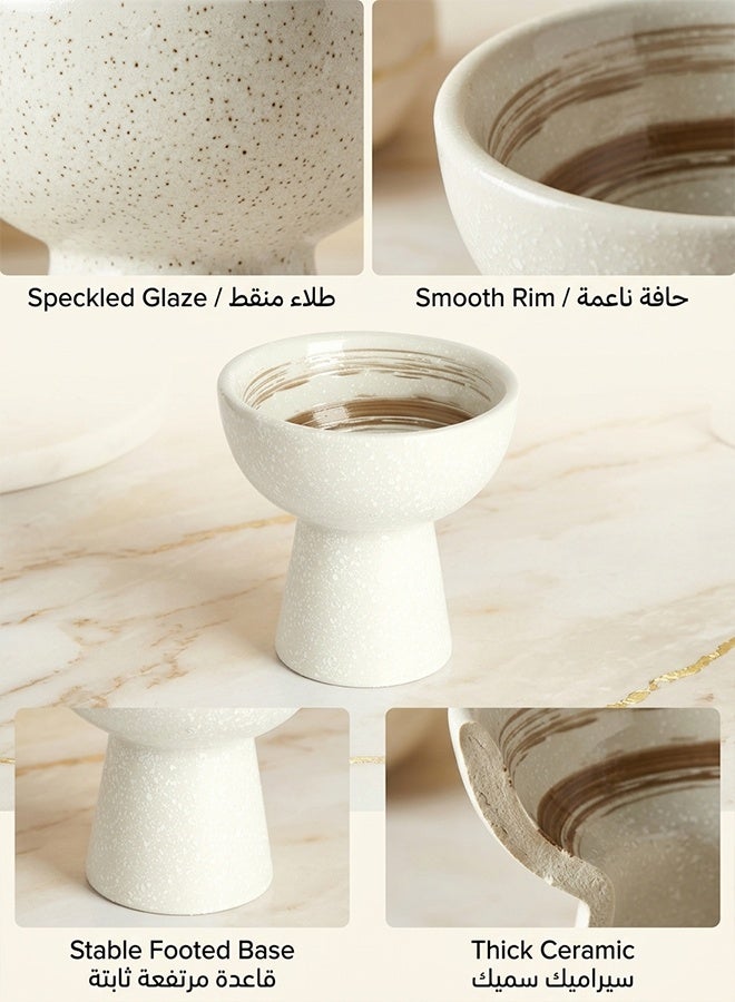 White Retro Ceramic Ice Cream Cup Plain Dessert Bowl with Pedestal Base DIY Creative Plating Serving Dish for Dessert Shop Cake Restaurant Home Tableware - Image 4