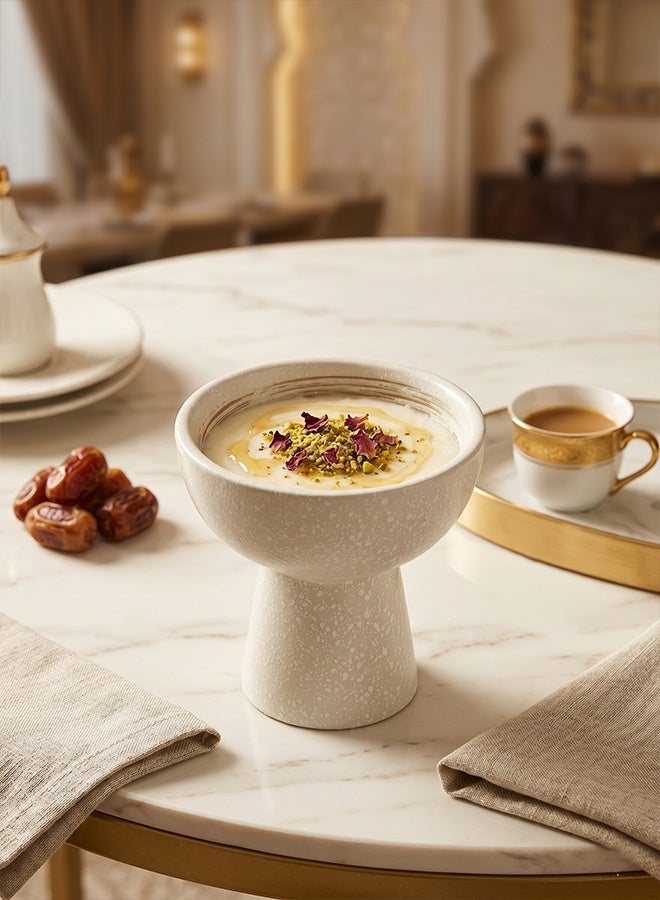 White Retro Ceramic Ice Cream Cup Plain Dessert Bowl with Pedestal Base DIY Creative Plating Serving Dish for Dessert Shop Cake Restaurant Home Tableware - Image 2