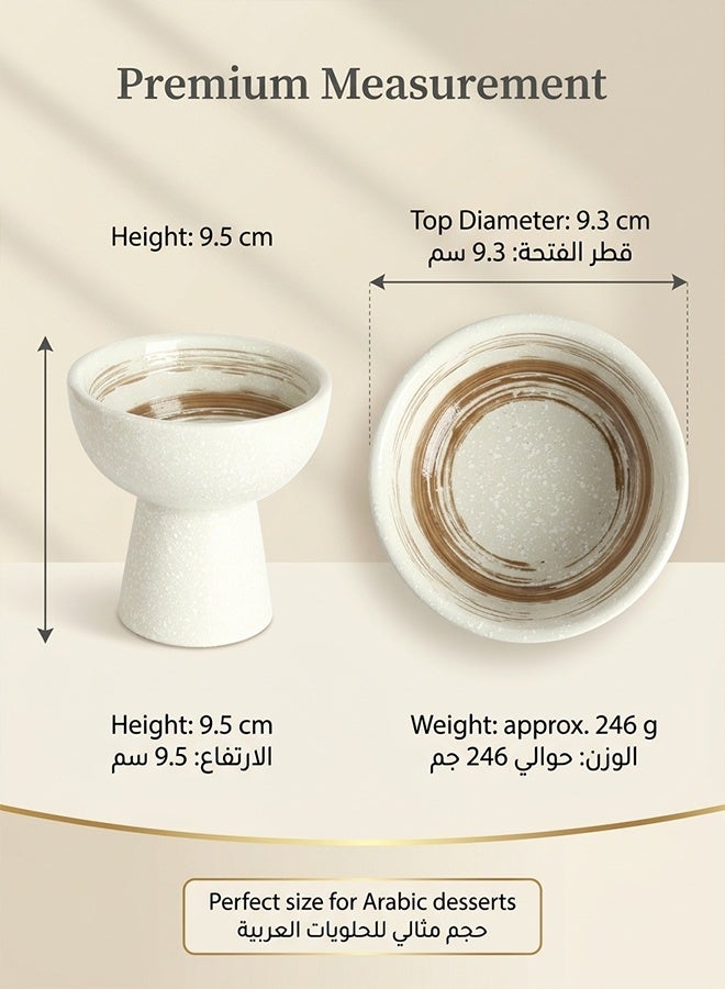 White Retro Ceramic Ice Cream Cup Plain Dessert Bowl with Pedestal Base DIY Creative Plating Serving Dish for Dessert Shop Cake Restaurant Home Tableware - Image 5