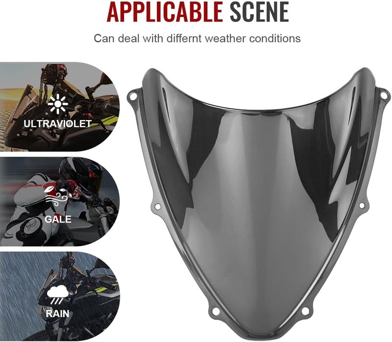 GZYF Smoke Tinted Windscreen Windshield Set for Suzuki GSXR 600 750 (2006-2007) - Image 3