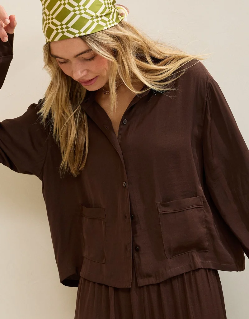 Aerie  Aerie Satin Long Sleeve Top for Women | Best Price UAE