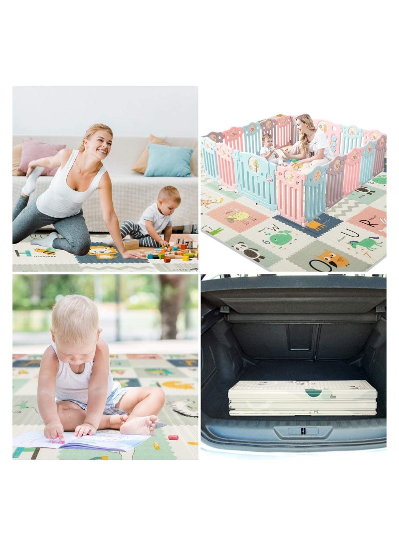Piccasio PICCASIO Foldable Baby Play Mat Activity Playmat for Babies Infants and Toddlers Small & Waterproof Foam Mat for Floor Indoor Outdoor 200 * 180 * 1.5CM  - Image 5