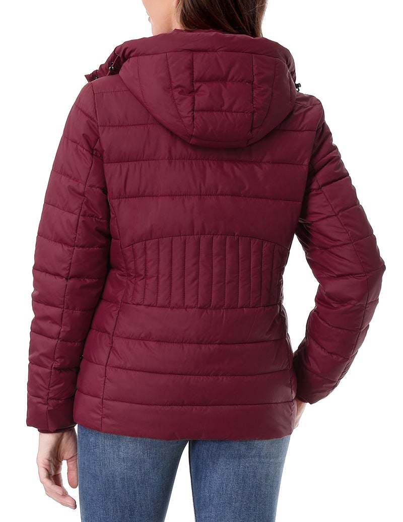 TDYPCI Women's Winter Coat Lightweight Waterproof Puffer Jacket - Quilted Short Down Coat for Women, Ultra Warm Winter Jacket with Hood - Image 4