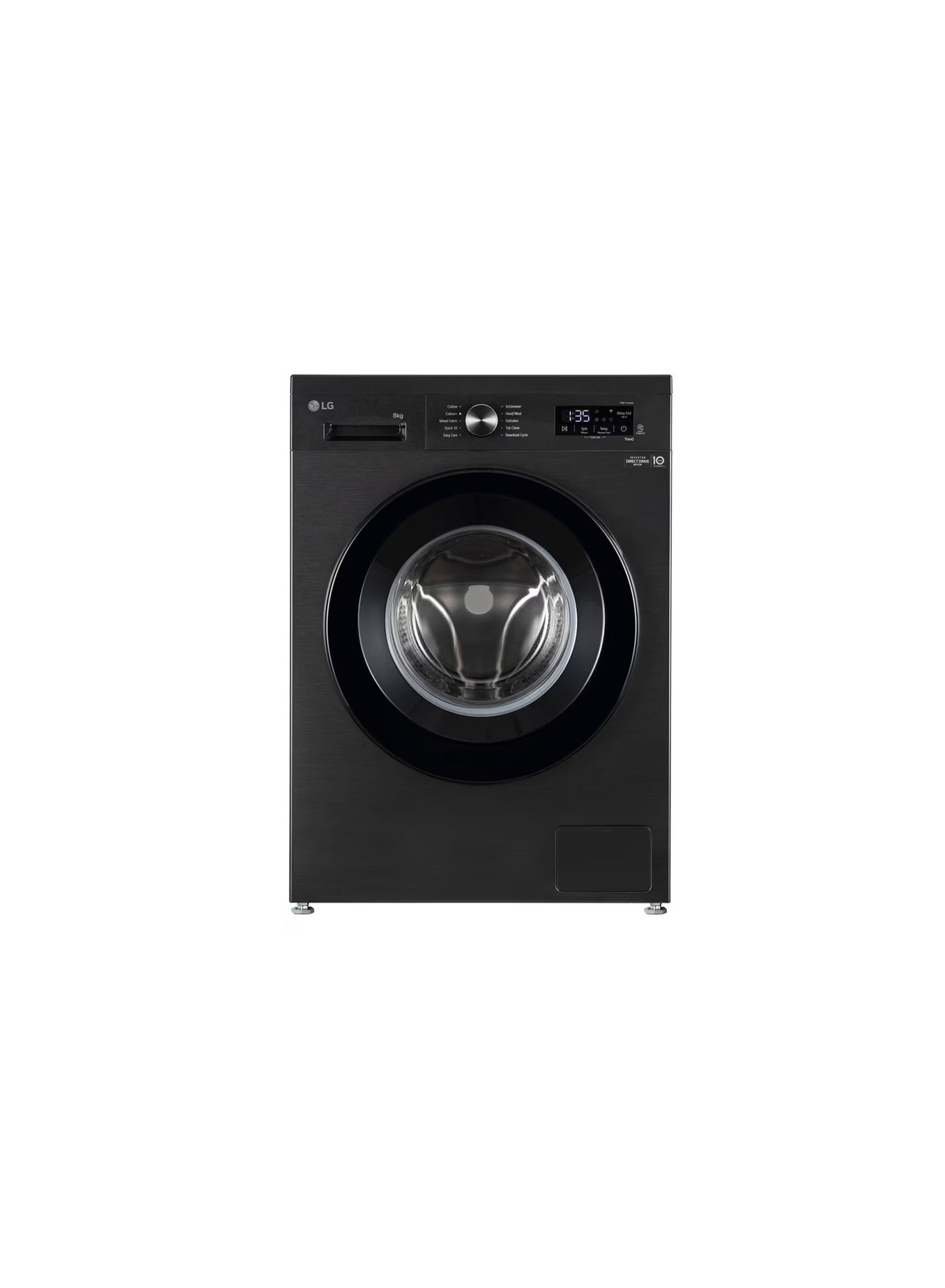 8kg Front Load Washing Machine, 6 Motion Direct Drive, Smart Diagnosis LVF0800PBPC 8 kg LVF0800PBPC Stainless Steel, Black