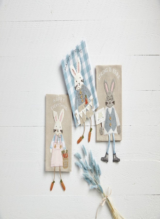 Mud Pie Easter Dangle Towels, Happy Everything; 14" x 21" - Image 3