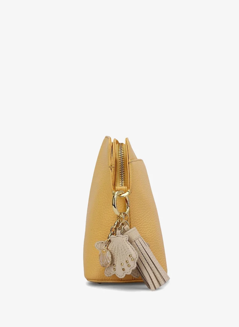 Da Milano Mellow Da Milano Wax-Finish Leather Crossbody Handbag with Zip Closure - Mellow (LSB-02670)  | Best Price UAE