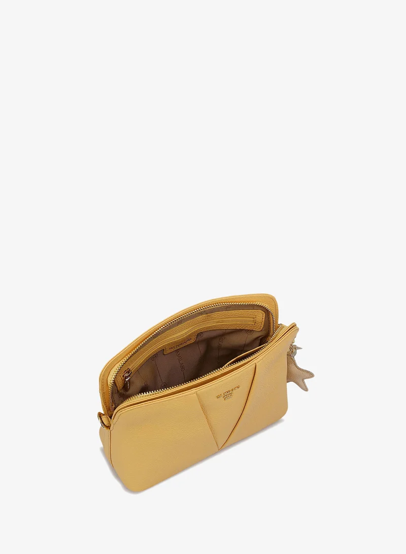Da Milano Mellow Da Milano Wax-Finish Leather Crossbody Handbag with Zip Closure - Mellow (LSB-02670)  | Best Price UAE