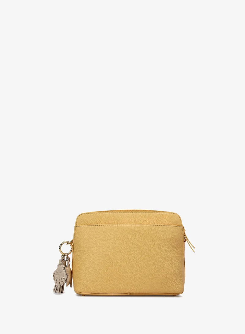 Da Milano Mellow Da Milano Wax-Finish Leather Crossbody Handbag with Zip Closure - Mellow (LSB-02670)  | Best Price UAE