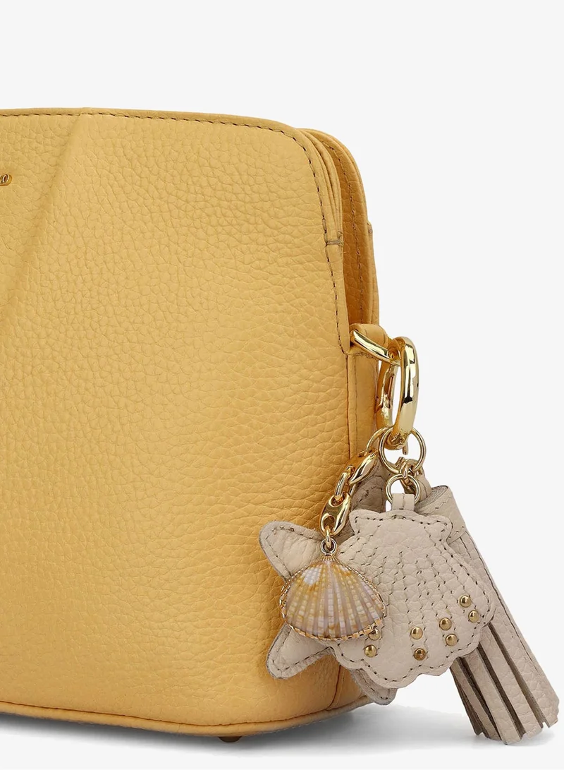 Da Milano Mellow Da Milano Wax-Finish Leather Crossbody Handbag with Zip Closure - Mellow (LSB-02670)  | Best Price UAE