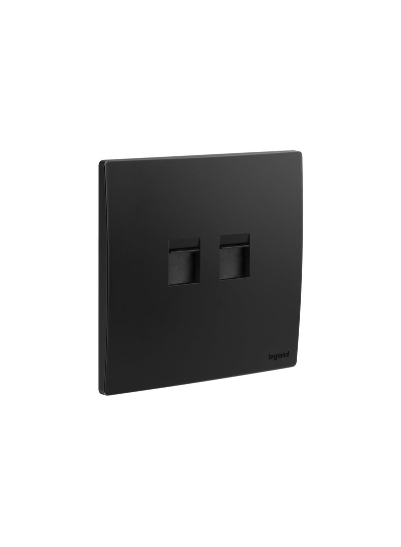 Legrand 2G RJ11 KEYSTONE SOCKET MALLIA SENSES MATT BLACK 281195MB