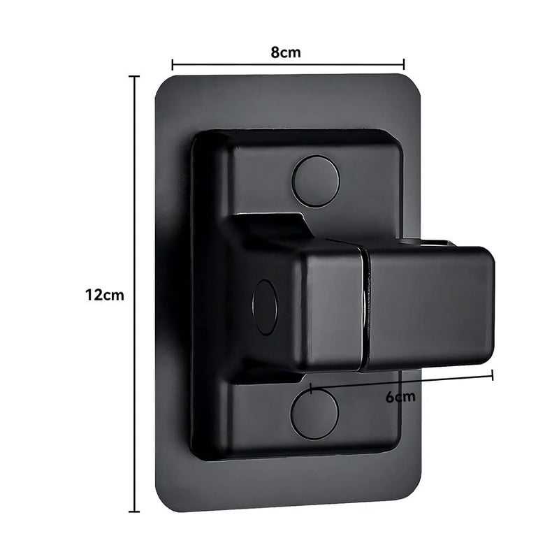 Bukela 2 Pcs Shower Head Holders,Adjustable Strong Paste Shower Holder Bracket,360° Universal Wall Mount Shower Head Holder Replacement Removable Suction Cup Shower Holder for Bathroom (Black) - Image 2