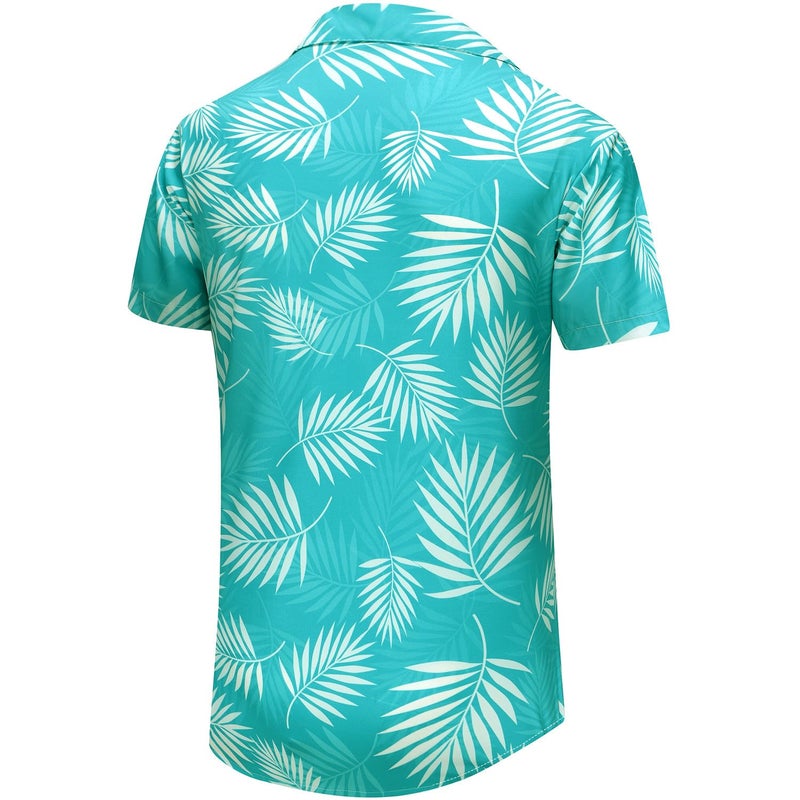 KYKU Mens Funny Hawaiian Shirt Beach Button Up Shirts Short Sleeve, Green, L - Image 5