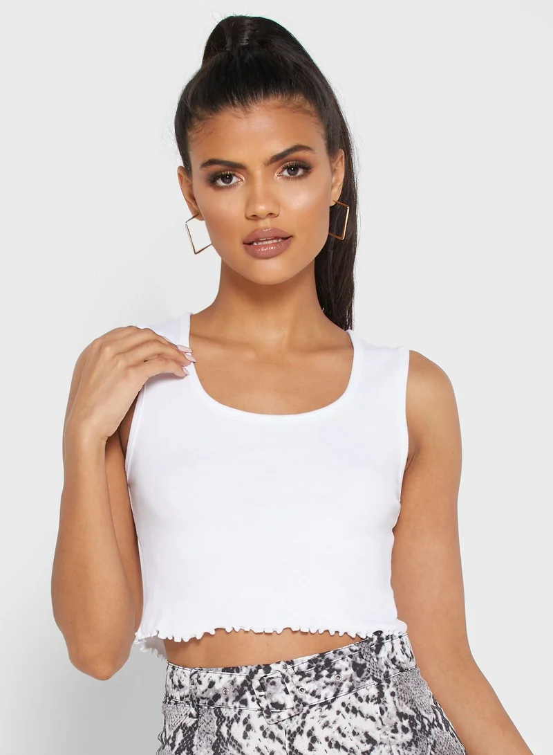 Missguided 2 Pack Lettuce Hem Crop Top