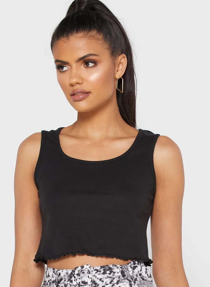 Missguided 2 Pack Lettuce Hem Crop Top