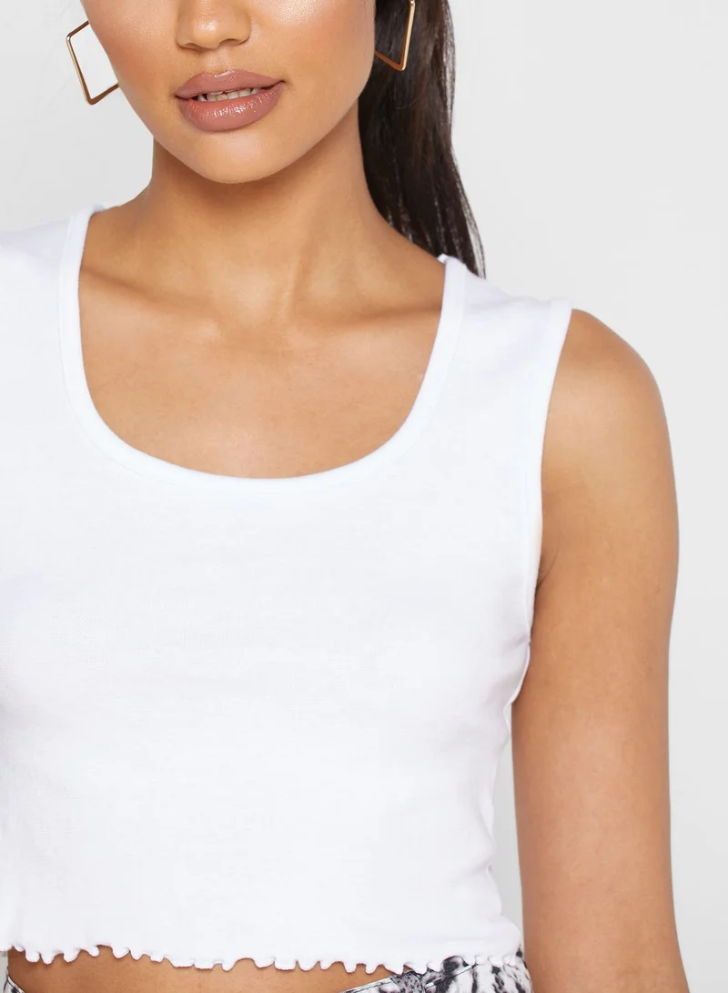 Missguided 2 Pack Lettuce Hem Crop Top