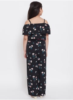 Stylo Bug Cold Shoulder Sleeve Floral Jumpsuit by Styli  - Image 3