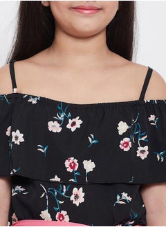 Stylo Bug Cold Shoulder Sleeve Floral Jumpsuit by Styli  - Image 4