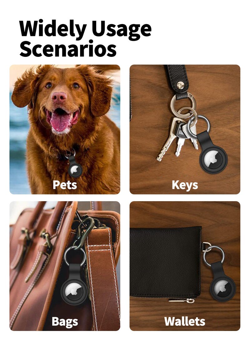 Bcarenest 5 PCS AirTag Silicone Keychain Case Set, 360° Full Protection Anti Scratch Anti Dust Cover with Portable Keychain - Image 4