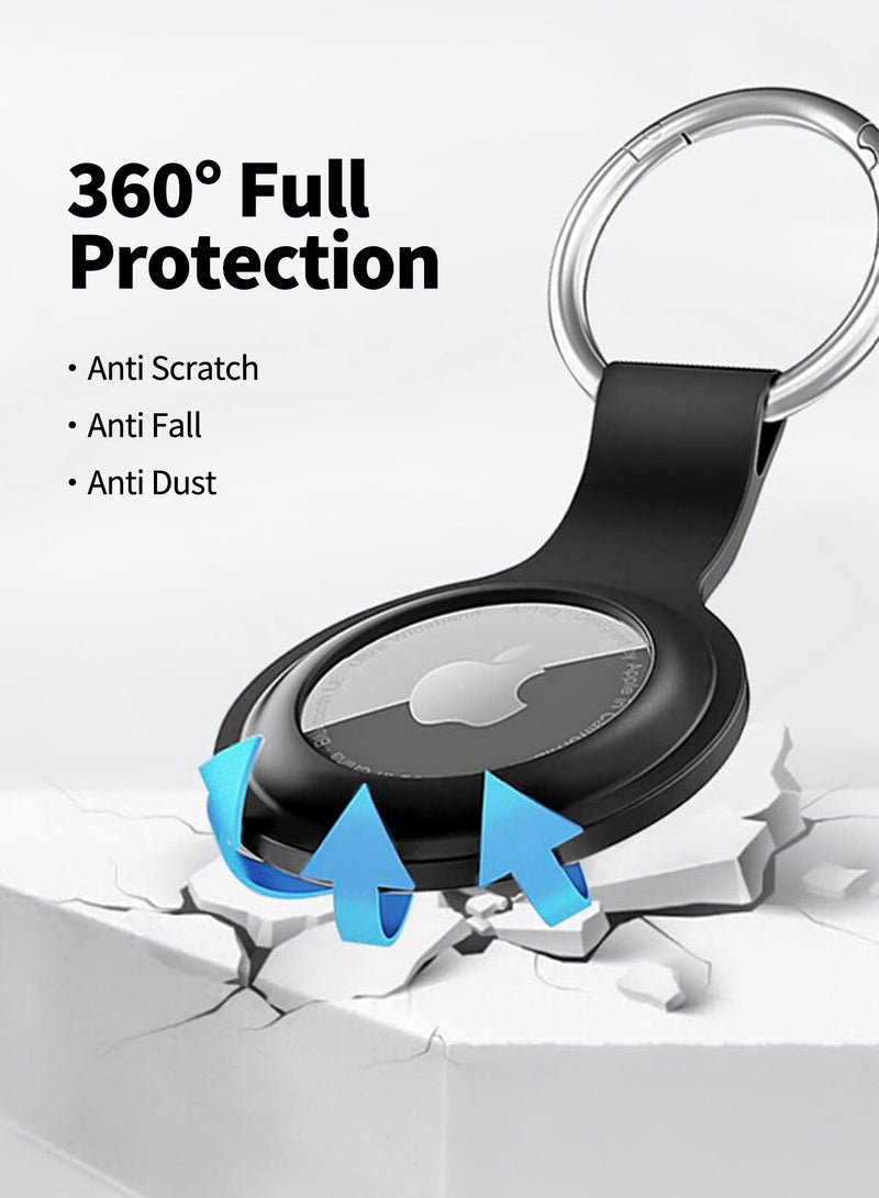 Bcarenest 5 PCS AirTag Silicone Keychain Case Set, 360° Full Protection Anti Scratch Anti Dust Cover with Portable Keychain - Image 3