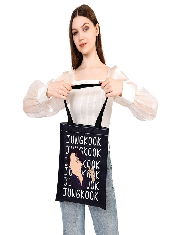 MEIKIUP J-K Canvas Tote Bag Korean Group Tote Bag J-K Fans Gift Music Team Members Shoulder Bag (J-K TB) - Image 4