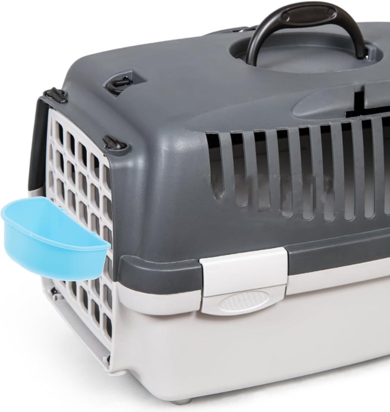 Hanging Pet Bowl Plastic Small Cat and Dog Feeder Sturdy Blue Food Dish for Crate and Travel Use - Image 4