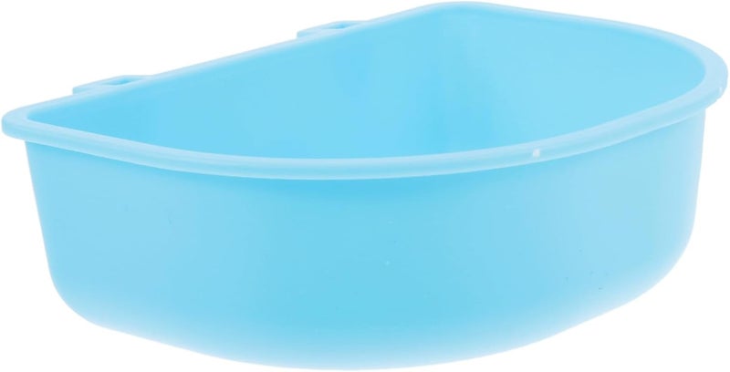 Hanging Pet Bowl Plastic Small Cat and Dog Feeder Sturdy Blue Food Dish for Crate and Travel Use - Image 1