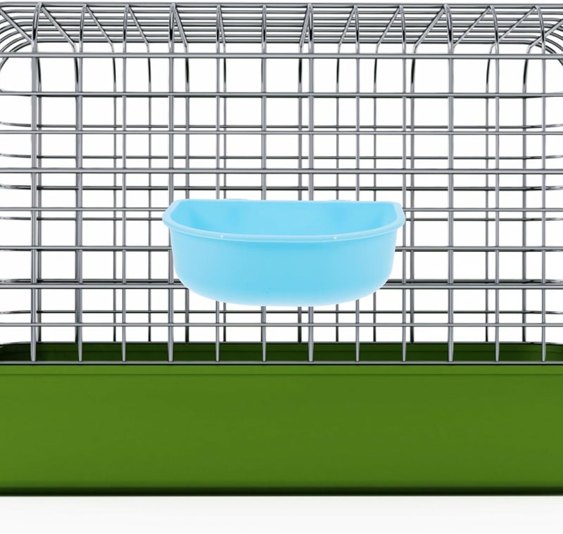 Hanging Pet Bowl Plastic Small Cat and Dog Feeder Sturdy Blue Food Dish for Crate and Travel Use - Image 3