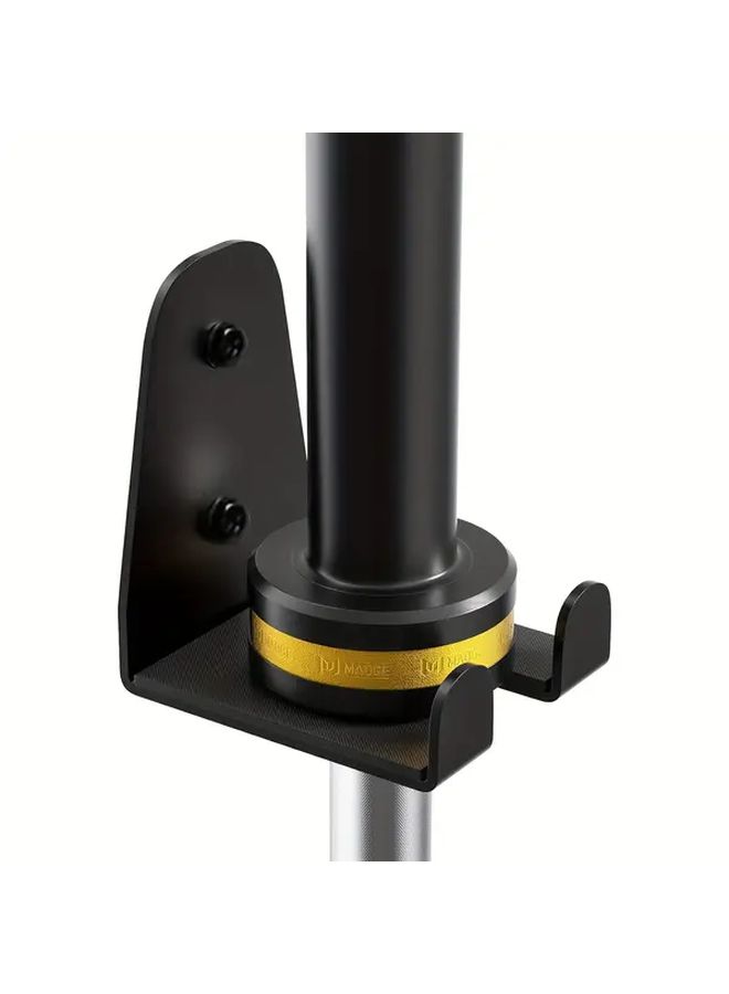 Black 1 Hook Barbell Wall Rack Vertical Mount Space Saving Gym Storage - Image 1