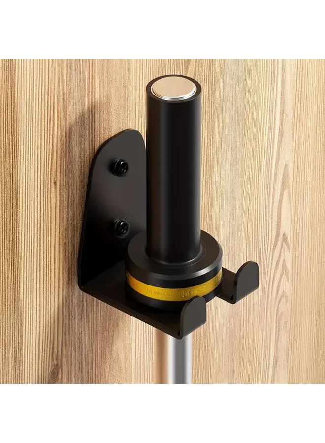 Black 1 Hook Barbell Wall Rack Vertical Mount Space Saving Gym Storage - Image 2