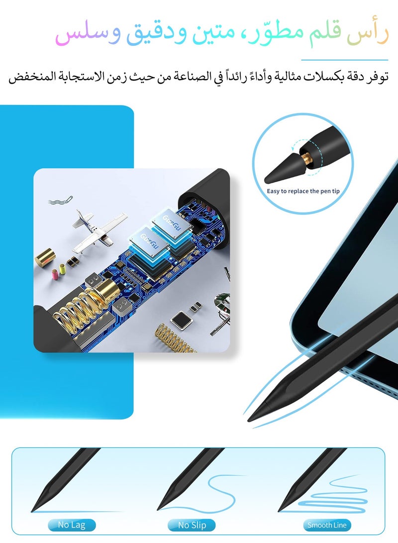 Stylus Pen for iPad,Stylus for 9th and 10th generation iPad with palm rejection, positively compatible with Apple 10th, 9th, 8th, and 6th generation, Pro 11,Black - Image 4