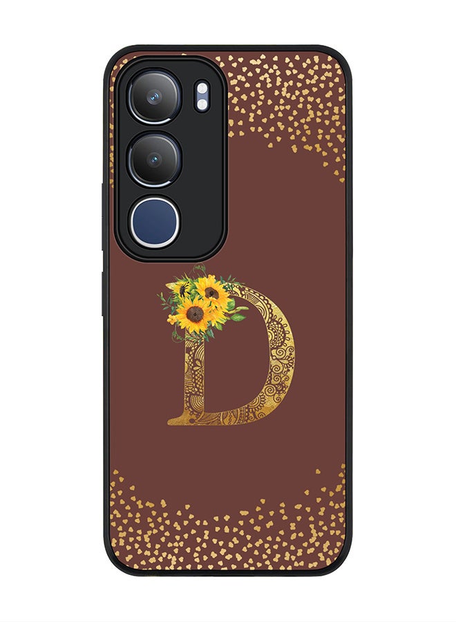 Stylizedd For vivo Y19s / Y19s Pro Case,Slim fit Camera Protection, Shockproof Thin Phone cover  - Custom Floral Monogram - D  (Brown )