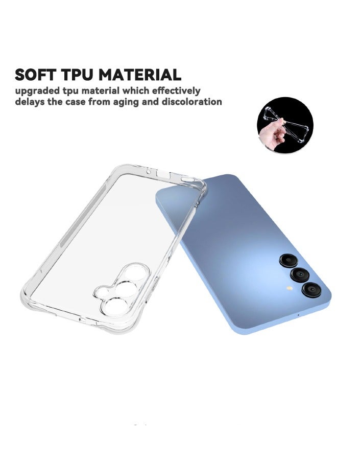 إيدويي حافظة سامسونج جالاكسي A16، مصممة لهاتف سامسونج A16 5G/4G مع أكياس هوائية مقاومة للسقوط بأربع زوايا، غطاء حماية نحيف ومرن من مطاط البولي يوريثان الحراري والسيليكون الناعم المضاد للانزلاق مناسب لهاتف سامسونج جالاكسي A16 (شفاف) - Image 3