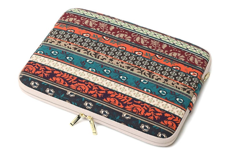 Kayond Canvas Water-Resistant 15.6 Inch Laptop Sleeve case for 15 inch 15.4 inch 15.6 inch Notebook Computer (15-15.6 inch, Red Bohemia) - Image 4