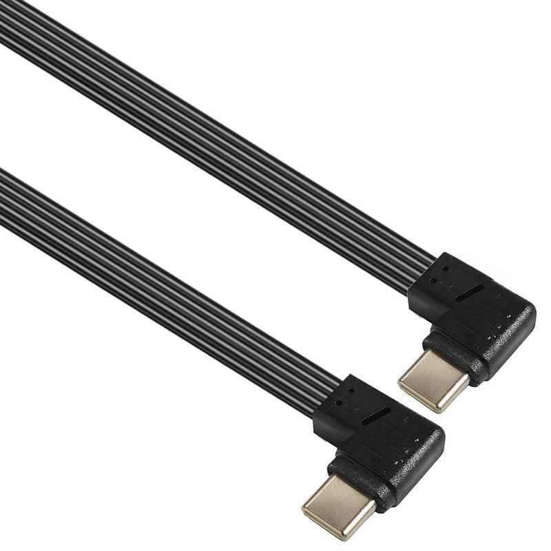 كابل شحن سريع من نوع USB C إلى كابل بزاوية 90 درجة للهواتف المحمولة وأجهزة الكمبيوتر المحمولة، من نوع Type to Type بزاوية - Image 1