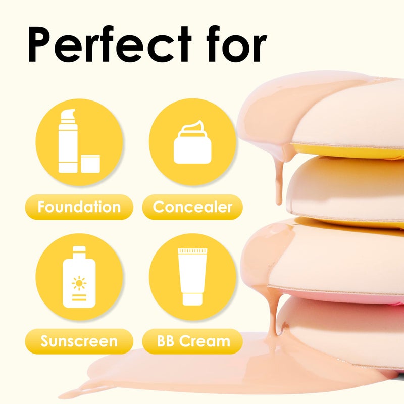 COOL-ANGLE 4Pcs X-Large Makeup Sponge Puff Set For Foundation Concealer & Powder, Latex Free Blender Sponges Puff For Natural And Easy Makeup, Soft Long-lasting And Beginner-friendly - Image 3