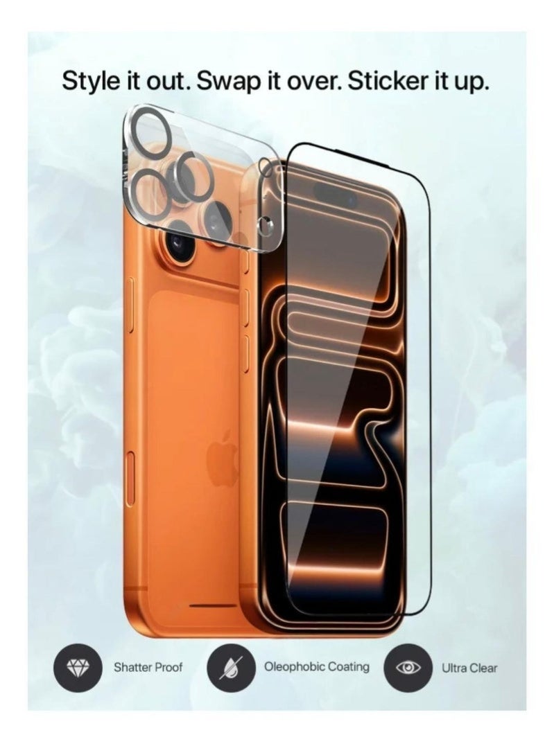 MUDISO iPhone 17 Pro Max Case Clear Cover with Screen Protector & Camera Lens Guard | Anti-Yellowing Transparent Full Body Protection Set | Slim Shockproof Case for iPhone 17 Pro Max 6.9-Inch - Image 4