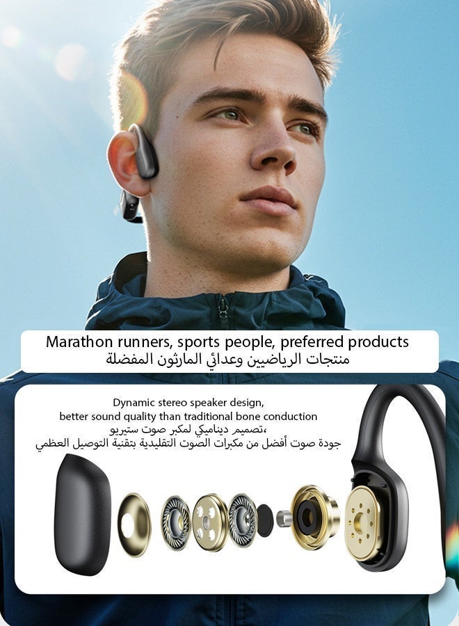 وابيك العلامة التجارية الكورية N60 سماعات رياضية بتوصيل عن طريق العظام، مقاومة للماء IP67، تصميم مفتوح، بلوتوث 5.4، تشغيل لمدة 18 ساعة، وزن خفيف 30 جم، مع ميكروفونات لإلغاء الضوضاء - Image 4