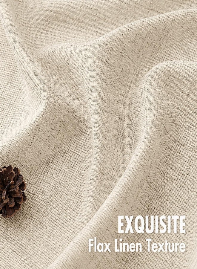 MIULEE Faux Linen Curtains 84 Inch Length 2 Panels Natural Cream Beige Semi Sheer Curtain with Back Tab Rod Pocket, Light Filtering Window Privacy Burlap Drapes for Living Room Bedroom 42W x 84L - Image 3