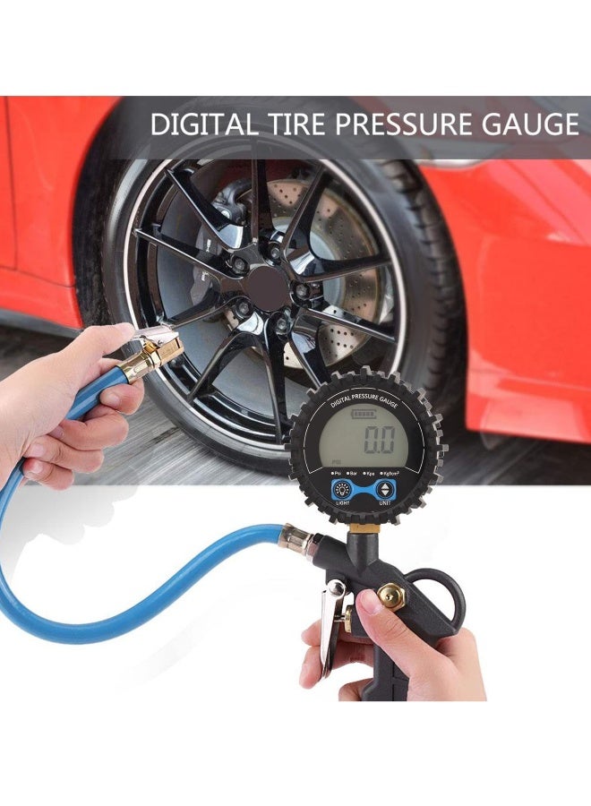 Digital Air Pressure Gauge with Large Screen Display, 1/8 Thread 10mm Tire Pressure Gauge, Inflatable, Accurate Measurement - Image 2