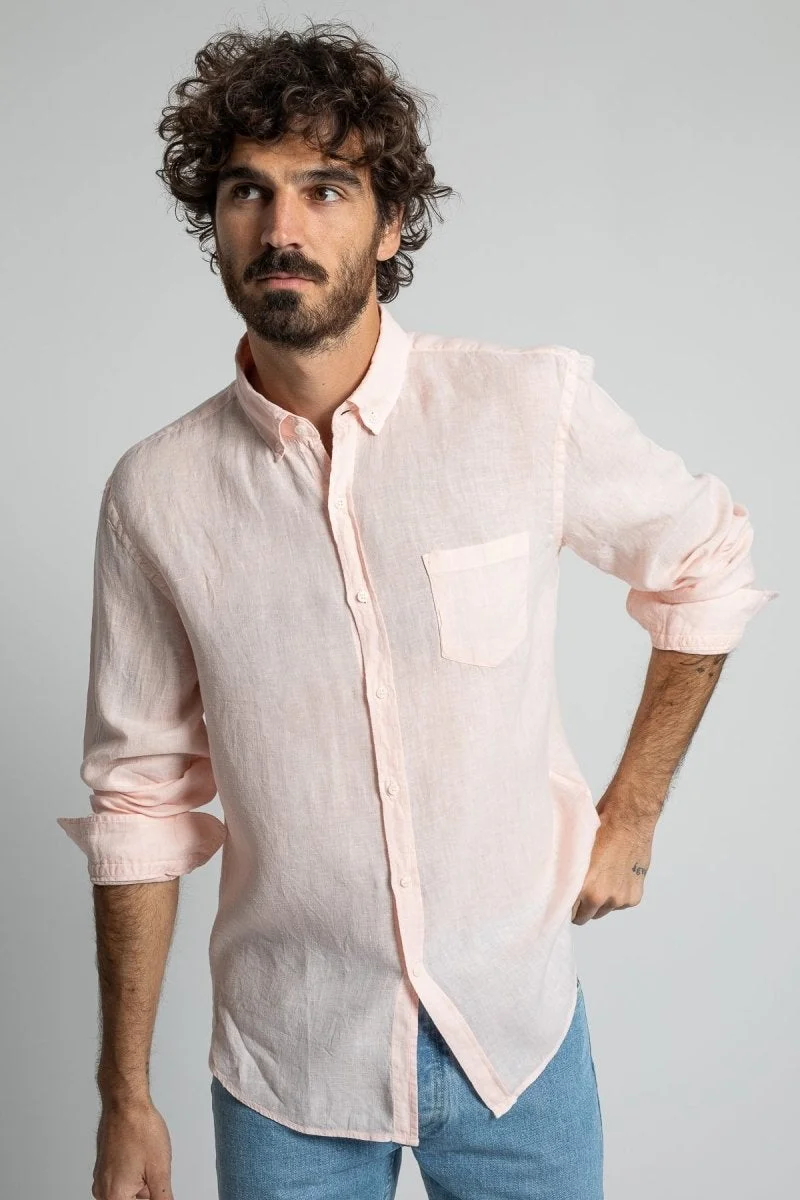 جاك قميص بالي كتان - وردي