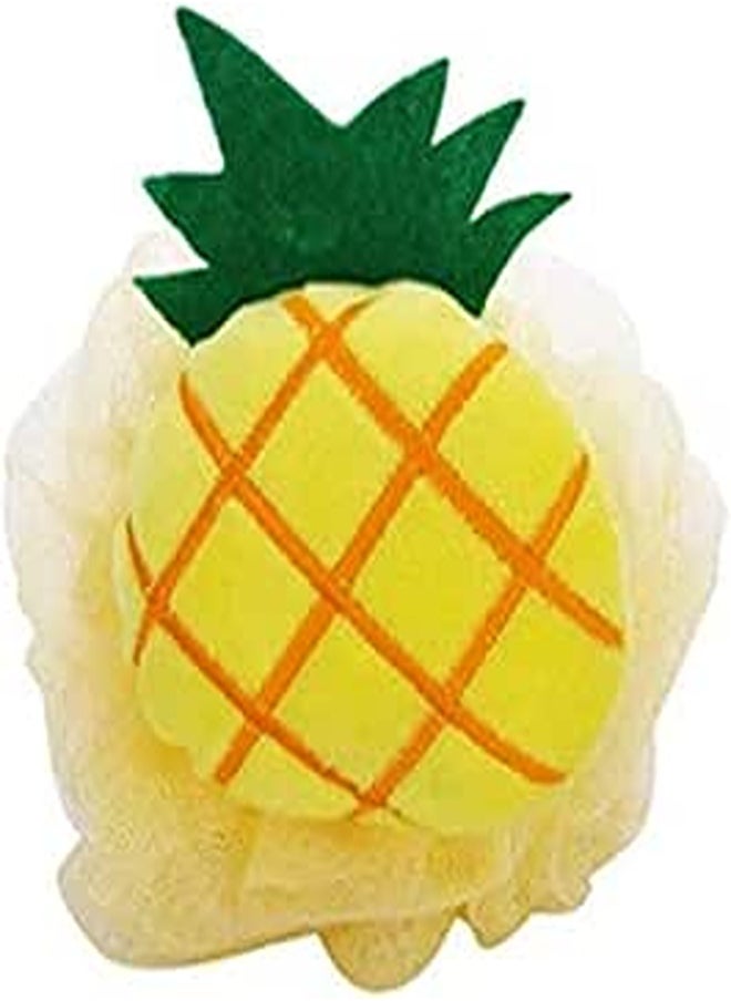 Generic pineapple Bath and Shower Sponge Pouf,Mesh Brush Ball Exfoliating Body Scrubber Ball 