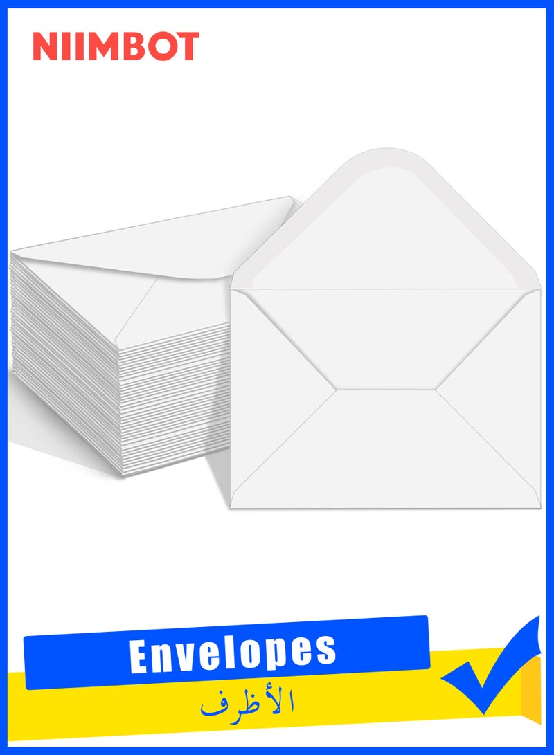 NIIMBOT 100 Pack White Envelopes for Invitation, 15.2×10.4cm Gift Card Envelopes Envelopes, Great for Graduation, Invitation, Baby Shower, Wedding and RSVP Cards (White) - Image 1