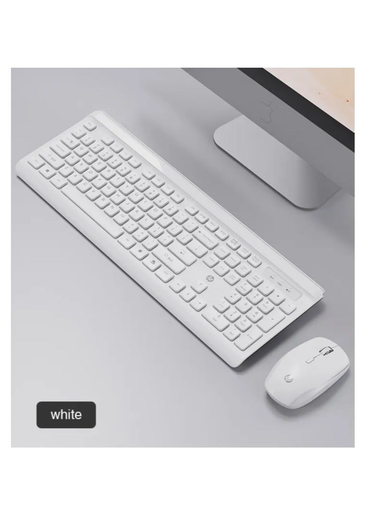 HP CS500 wireless keyboard and mouse combo with 104 keycaps keyboard, plug & play, ergonomic design mouse for office home computer pc laptop WHITE - Image 2