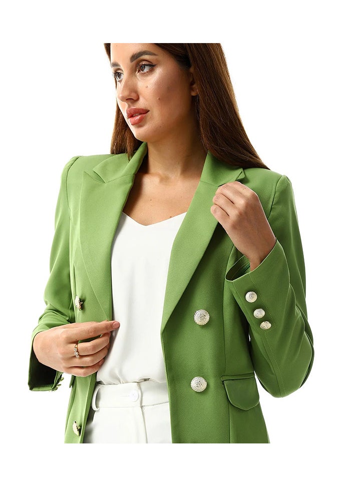 long sleeve Pocket Cap Long blazer- Green - pzsku/ZADC23E3025B1680E9017Z/45/_/1737281993/63a65307-6160-4710-aaea-20bc537a0dce