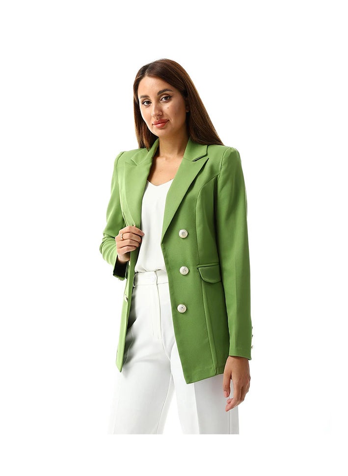 long sleeve Pocket Cap Long blazer- Green - pzsku/ZADC23E3025B1680E9017Z/45/_/1737282074/88fbc613-a919-426b-8e91-294f79ff9700