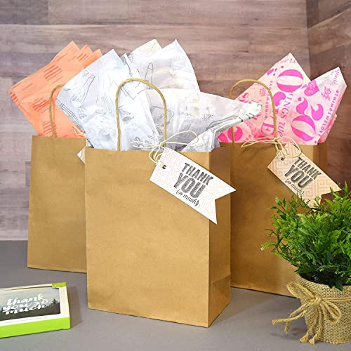 Aakriti Craft Paper Bags, Rakhi Gift Bags with Handles, Craft Shopping Bags in Bulk for Boutiques, Small Business, Retail Stores, Gifts & Merchandise (BROWN-50PCS, SMALL-8.5x4.5x11 INCH) - Image 3