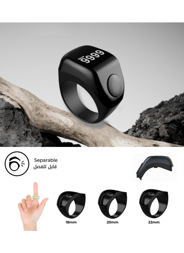 Zad Smart Digital Ring (Pink) for Dhikr and Prayer Reminders with Mobile App - Three Sizes Included