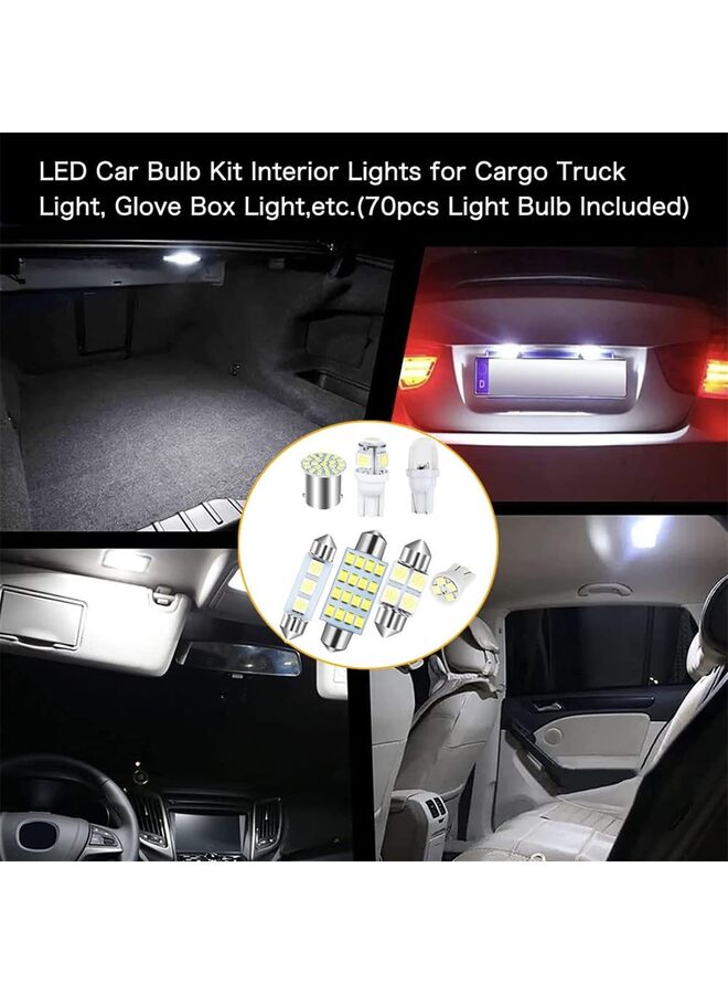 Generic 70 Pieces LED Car Bulb Kit Interior Car Lights LED Dome Light LED Bulbs Replacement Festoon Bulbs for Car Map Dome Trunk Cargo Door Courtesy License Plate Light  - Image 1