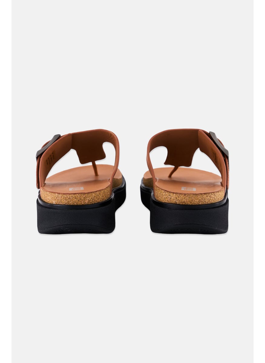 FitFlop Men Gen-FF Leather Slip On Toe-Post Sandals, Tan  - Image 2